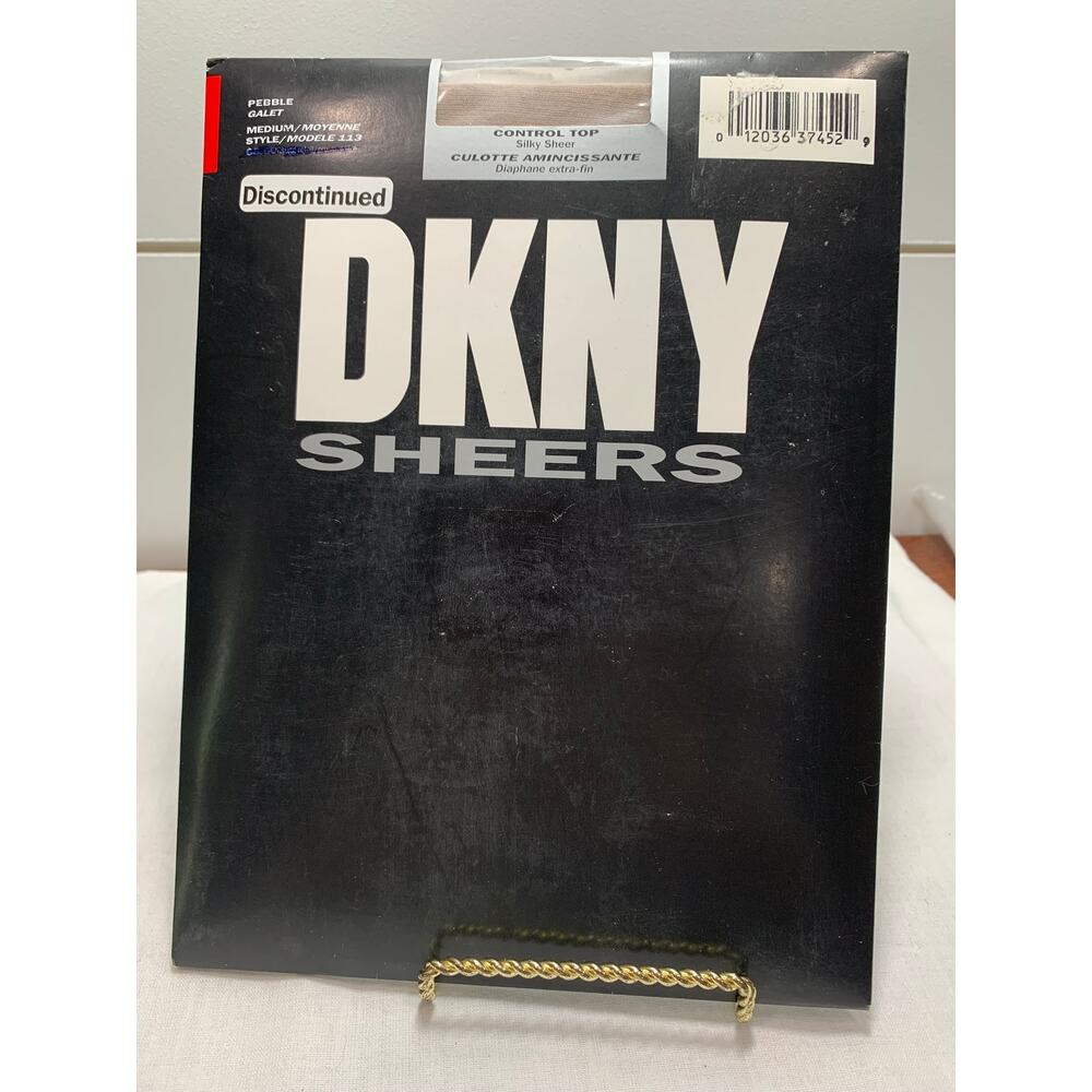 5 Pairs Donna Karan DKNY Sheers Control Top Pantyhose Pebble & Black #113 Med